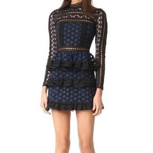 Self-Portrait Star Print Lace Mini Dress